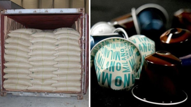 Police seized more than 500kg of pure cocaine in a coffee bean delivery to a Nespresso coffee pod factory in Switzerland. Picture: AFP/News Regional Media