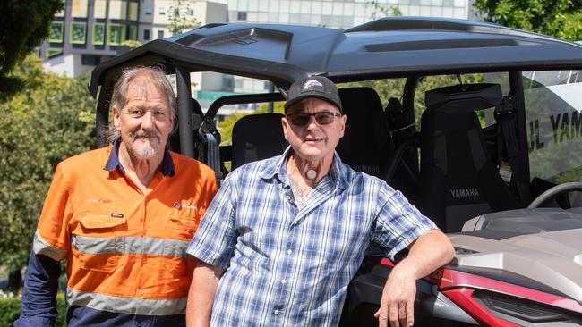 Bike ride organiser Dave Kingston with Matt Mallinson who rode his bike to fundraise for Royal Hobart Hospital. Picture: Linda Higginson