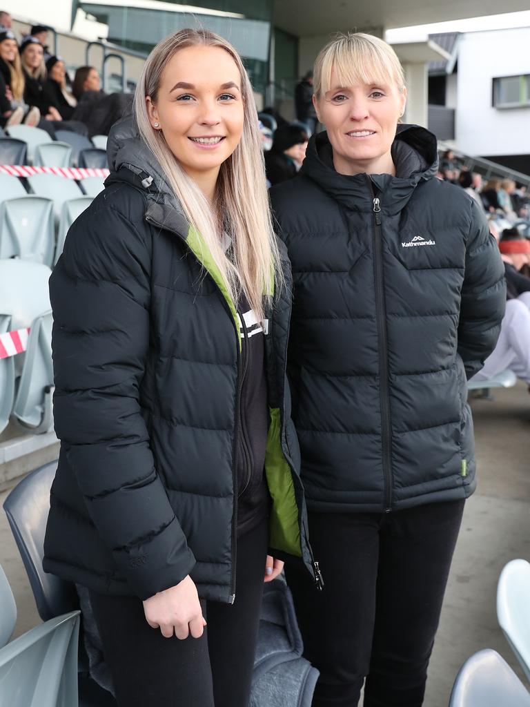 Jemma and Rebecca Webster, of Glenorchy, at the Glenorchy v Launceston TSL game at Glenorchy. Picture: NIKKI DAVIS-JONES