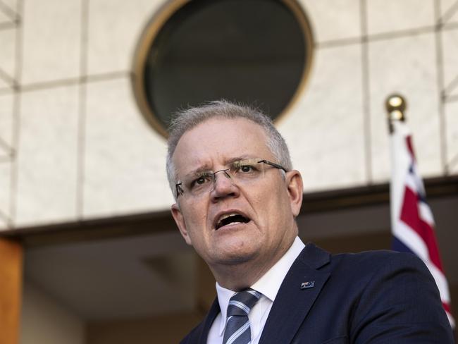 Prime Minister Scott Morrison was in crisis talked with Victorian Premier Daniel Andrews last night as the state battles a surge in COVID-19 cases. Picture: NCA NewsWire/Gary Ramage