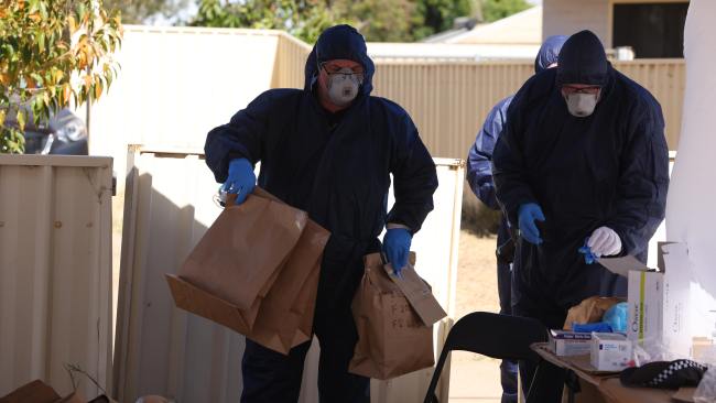 Forensic officers have spent the last seven days sifting through evidence inside the accused kidnapper's Carnarvon property. Picture: Colin Murty/The Australian