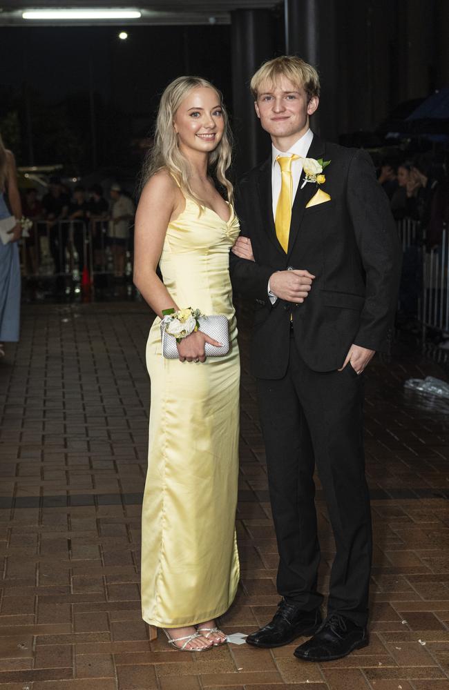 Chloe Lane partners Bailey Mann to the Toowoomba Grammar School formal at Rumours International, Wednesday, November 13, 2024. Picture: Kevin Farmer