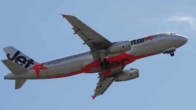 A Jetstar Airbus A320 jet aircraft plane takes off from the Cairns Airport. Picture: Brendan Radke