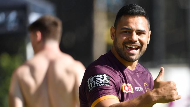 Ben Te'o wasn’t smiling after suffering a calf injury. Picture: AAP/Darren England