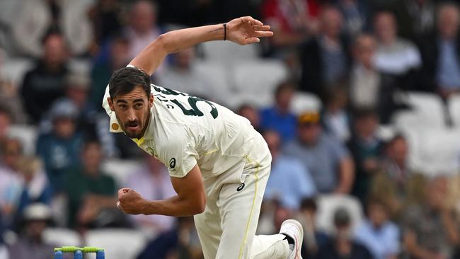 Australia's Mitchell Starc has a big job on his hands at Headingley. Picture: AFP