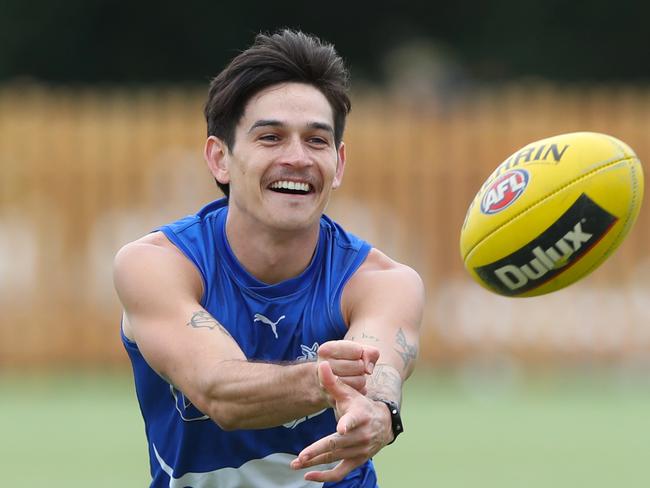 Zac Fisher at North Melbourne Football training at Bundoora. Monday, January 22, 2024. Picture: David Crosling