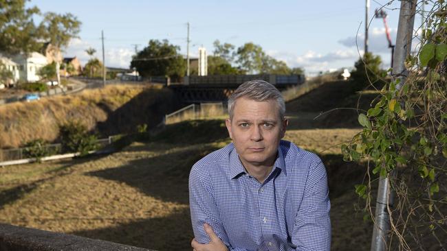 Cr Mackay at the site, which will have 99 underground car parking spaces. Picture: AAP/Sarah Marshall.