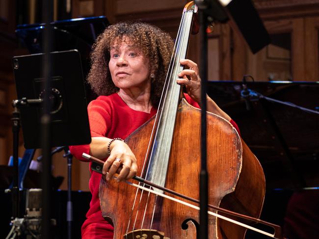 Adelaide Festival 2022. Chineke! Chamber Ensemble founder Chi-chi Nwanoku on double bass. Picture: Andrew Beveridge, supplied