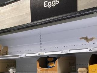 A Woolworths supermarket at Taylors Lake, Victoria, stripped of eggs. Picture: Supplied