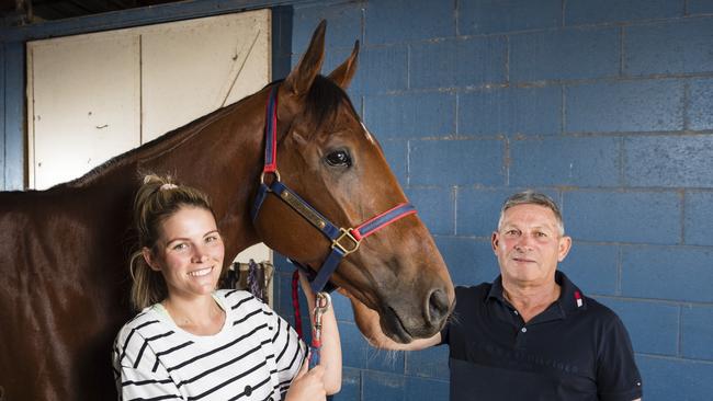 Tony and Maddy Sears with Yellow Brick. Picture: Kevin Farmer