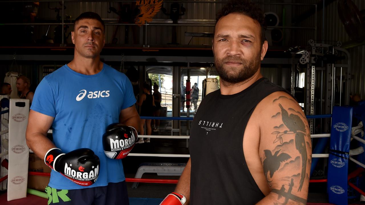 Former NRL teammates Neville Costigan and Tom Learoyd-Lahrs duel in the  ring in All Stars preparation | Townsville Bulletin