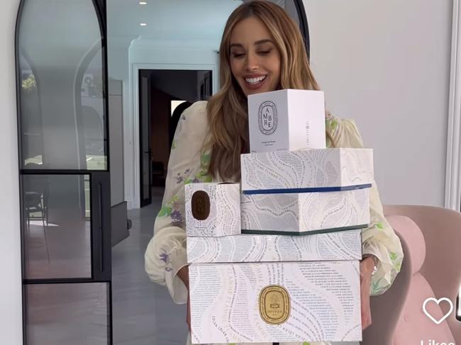 Bec has a paid partnership with luxe brand Diptyque. Picture: Instagram