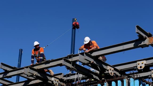 The construction of new houses has been made much more expensive because of the ‘CFMEU tax’, the Coalition says. Photographer: Brendon Thorne/Bloomberg via Getty Images Sydney Construction