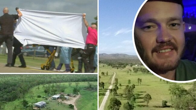 Police will allege the murders were committed at the front gate of Mr Young’s Shannonvale Rd property over an ongoing border dispute. Ross Tighe (top right) survived the shooting and is recovering at Mackay Base Hospital.