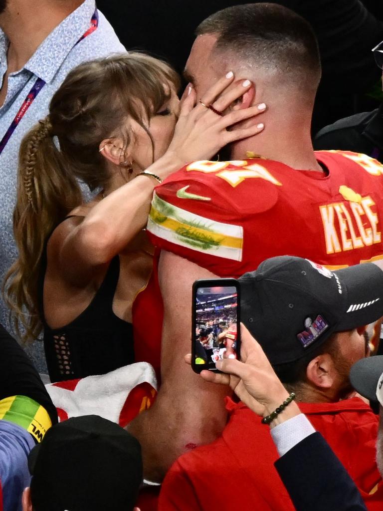 Fast-forward eight years and he did, indeed, get to kiss Taylor Swift. Picture: Patrick T. Fallon/AFP