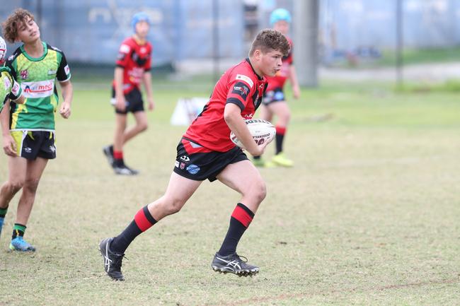 A Rugby League Gold Coast junior gala day at Burleigh Bears Junior Rugby League Club. Under 14s. Mudgeeraba vs Helensvale. 5 September 2021 Miami Picture by Richard Gosling