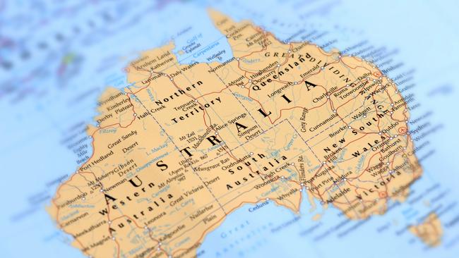 A map of North Queensland and its associated states and territories.