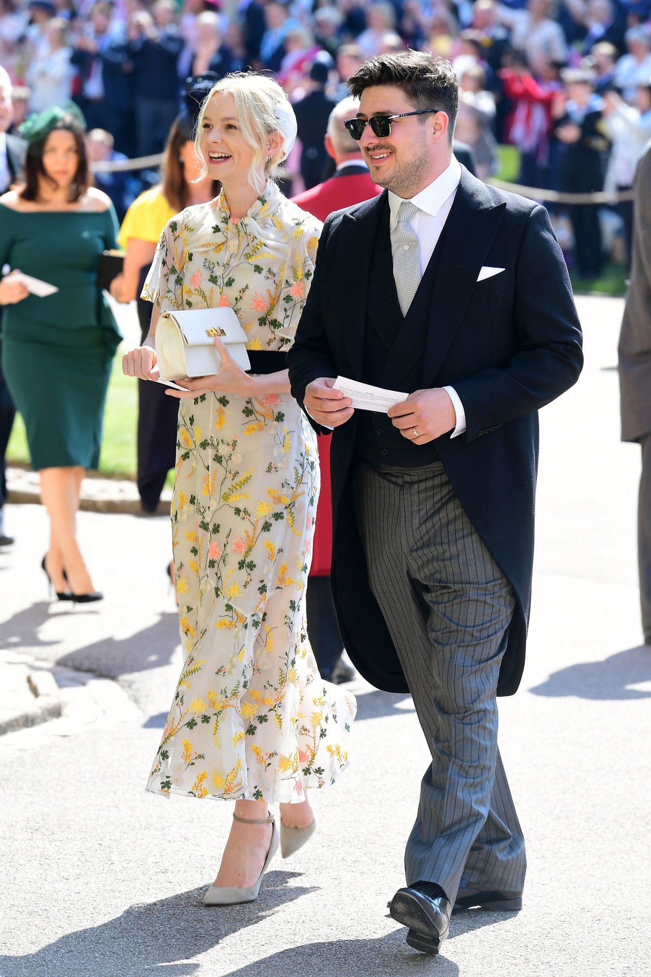 <p><i>Image credit: Getty Images</i></p><p><b>Carey Mulligan and Marcus Mumford<br></b>Five months following their engagement, Carey Mulligan and Marcus Mumford married in an intimate wedding in the English countryside town of Somerset. Staged on a farm, the wedding is said to have been officiated by Mumford&rsquo;s father, who happens to be a vicar, and attended by Colin Firth, Sienna Miller, Jake Gyllenhaal and Adele, who was rumoured to have performed at the ceremony. According to <a href="https://www.vogue.co.uk/article/carey-mulligan-and-marcus-mumford-wedding" target="_blank" rel="noopener"><i>Vogue UK</i></a>, Mulligan and Mumford were both dressed by Prada, as were their bridesmaids, the ushers and the mother-of-the-bride.</p>