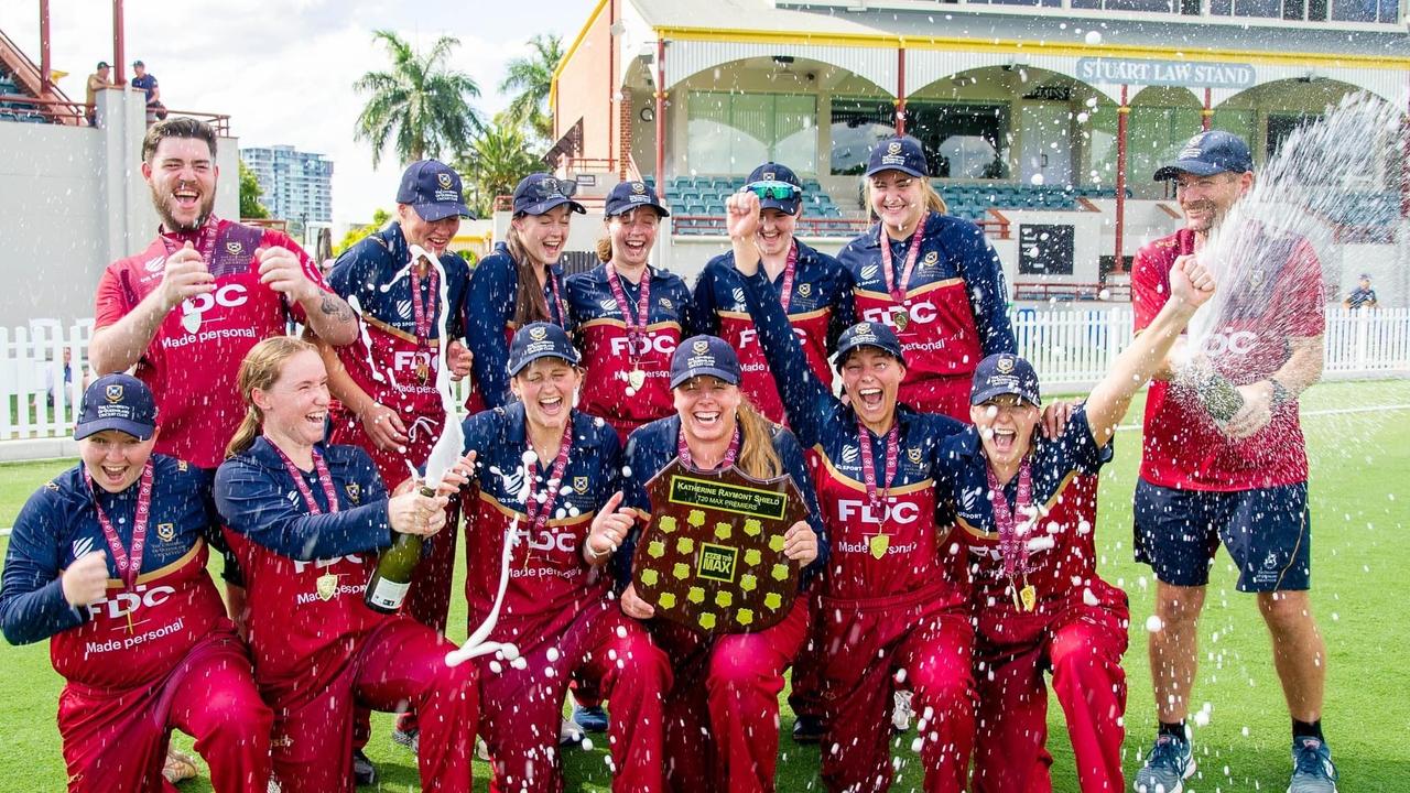 The victorious UQ women. Picture - Facebook/QueenslandPremier Cricket.