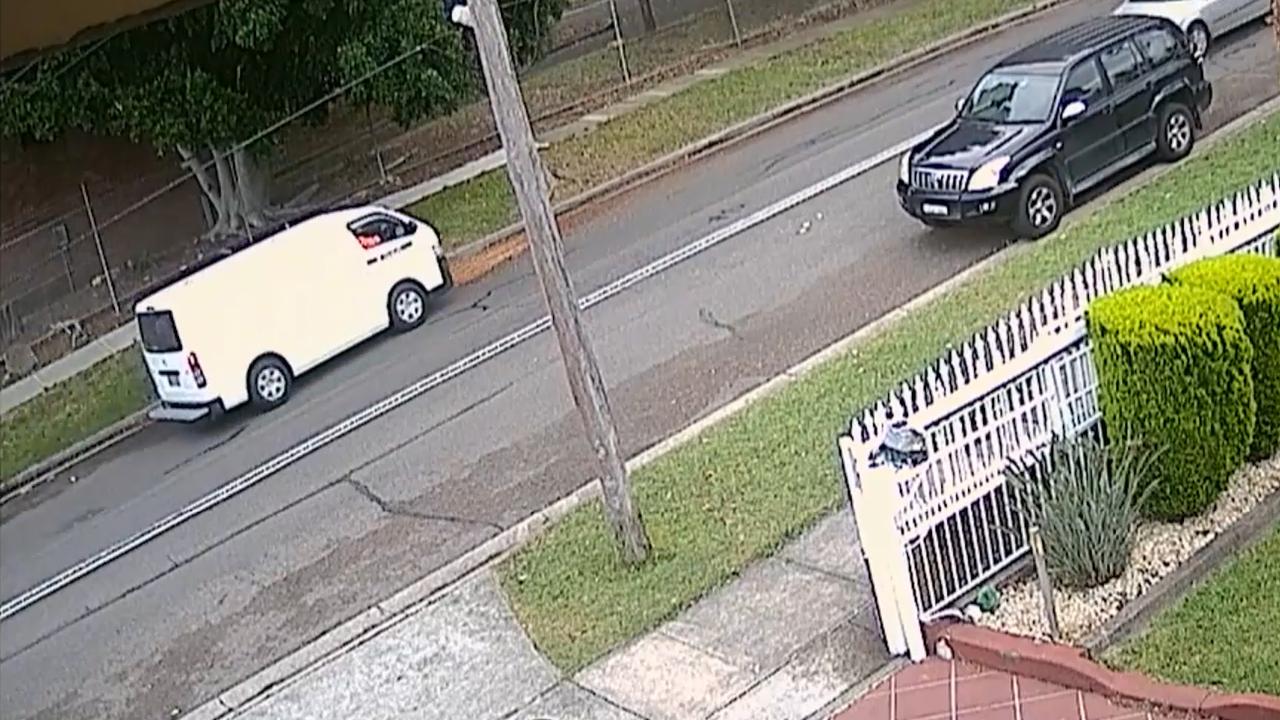 Detectives released CCTV of two vehicles of interest – a grey Toyota Rav4 (right) and a white Toyota Hiace van (left). Picture: NSW Police