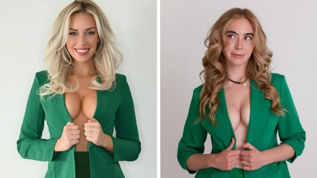 Paige Spiranac dressed up in a Masters theme and was copied by Grace Charis. Picture: Instagram