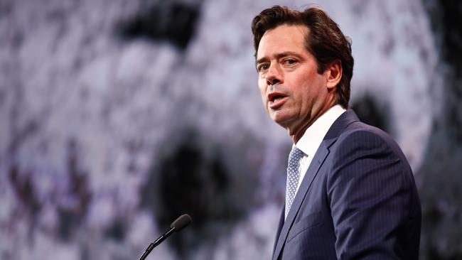 AFL chief executive Gillon McLachlan says the organisation is constantly monitoring the coronavirus threat. Picture: Daniel Pockett/AFL Photos via Getty Images
