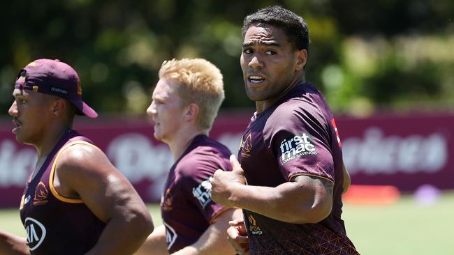 Brisbane Broncos forward Joe Ofahengaue. Picture: Liam Kidston