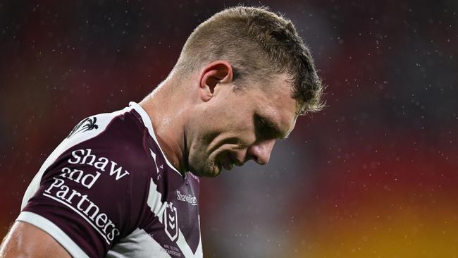 Tom Trbojevic has reportedly suffered another hamstring injury in Manly's Round 10 clash against the Dolphins. Picture: NRL Imagery