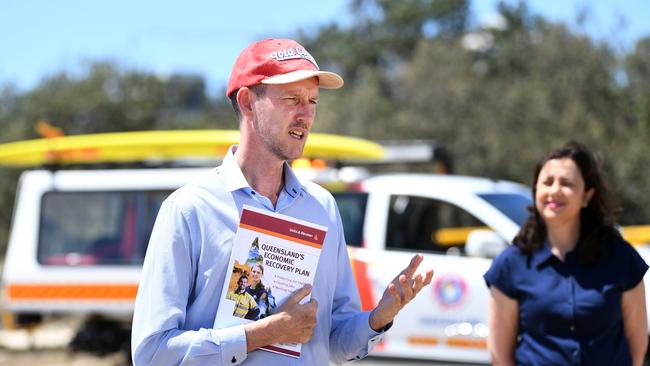 Queensland Transport Minister Mark Bailey with Premier Annastacia Palaszczuk Picture: NCA NewsWire / Dan Peled