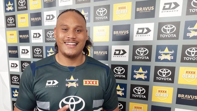 New NQ Cowboys recruit Luciano Leilua can't wait to run out in his 100th NRL game on Saturday. Picture: Leighton Smith