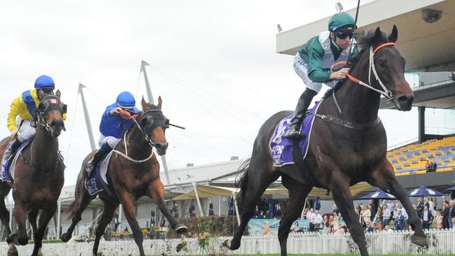 Exceedance will have the blinkers on in the Coolmore Stud Stakes. Picture: AAP