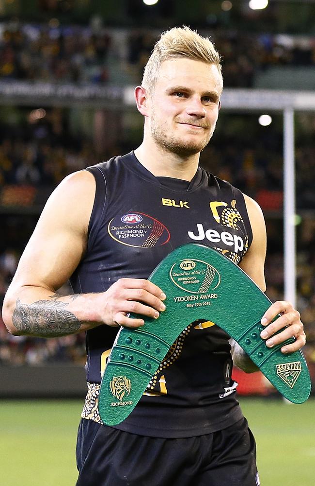 Brandon Ellis won the award for best on ground in the Dreamtime at the ‘G game. Picture: Wayne Ludbey