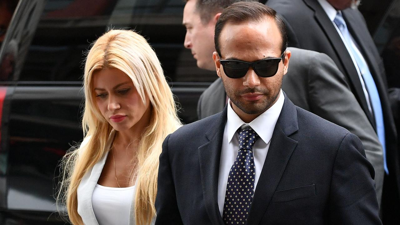 George Papadopoulos and his wife Simona Mangiante Papadopoulos arrive at US District Court for his sentencing in Washington, DC on September 7, 2018. Picture: Mandel Ngan