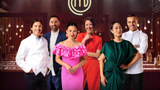 New MasterChef Australia line-up of Jean-Christophe Novelli, Andy Allen, Poh Ling Yeow, Sofia Levin, Melissa Leong and Amaury Guichon.