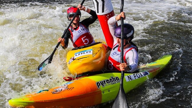 Australian paddler Noemie Fox on her way to winning a World Cup silver: Pic: ICF