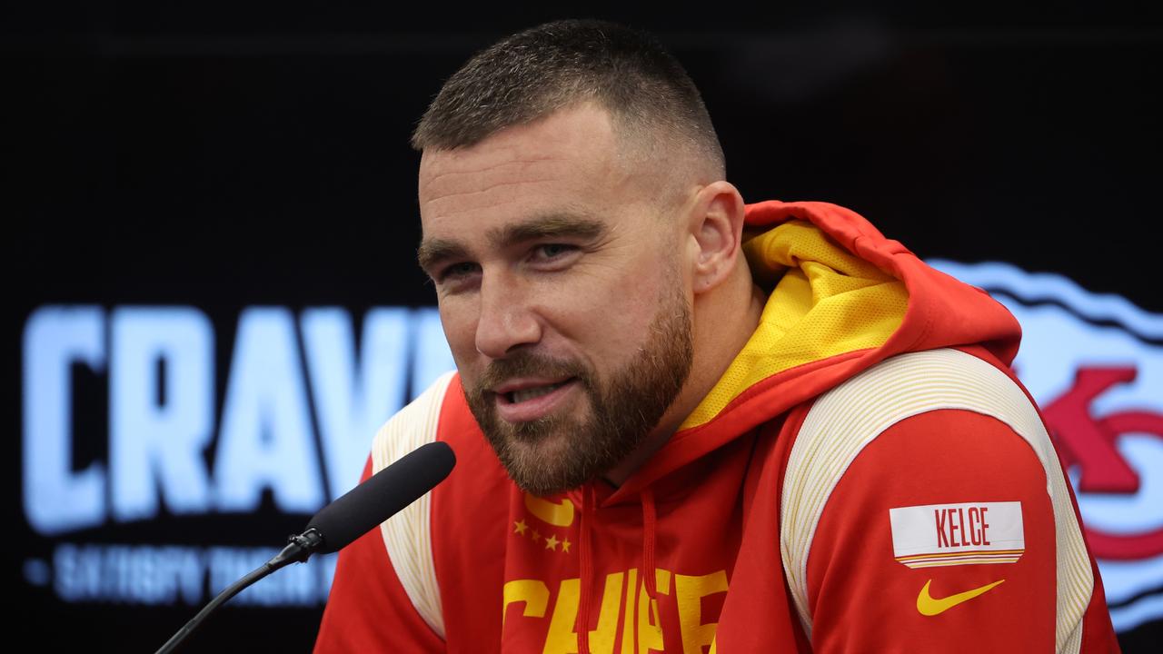 Kelce was coy when asked a very personal question. (Photo by Alex Grimm/Getty Images)