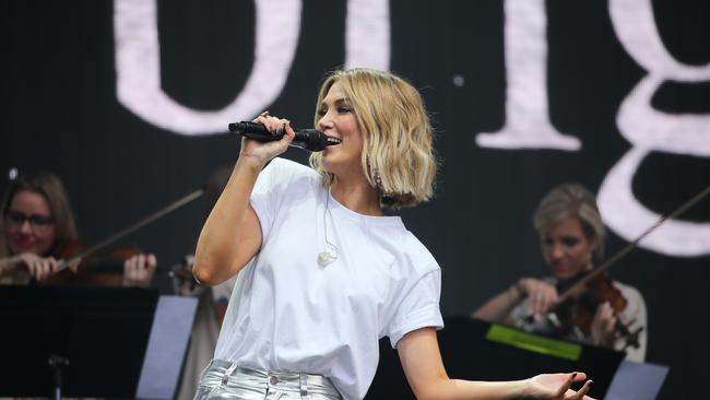 Delta Goodrem pictured at ANZ Stadium in Homebush for the Fire Fight Australia concert raising money for bushfire relief.Picture: Richard Dobson