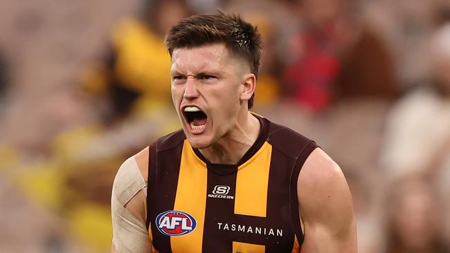 Hawthorn star Mitch Lewis says it is ‘realistic’ for the Hawks to pursue a return to finals in 2024. Picture: Robert Cianflone / Getty Images