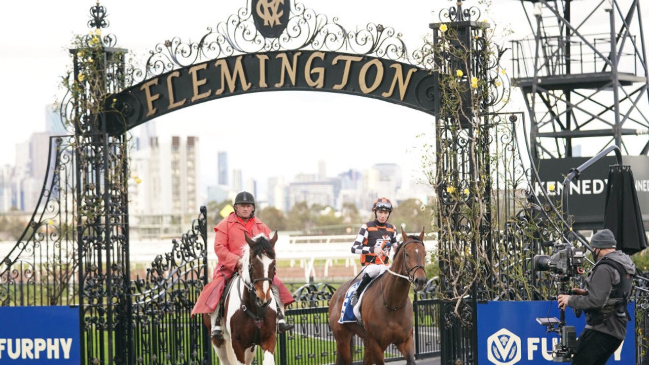 The Astrologist ridden by Damien Thornton returns to the mounting yard after winning the Furphy All Victorian Sprint Series Final at Flemington Racecourse on July 03, 2021 in Flemington, Australia. (Scott Barbour/Racing Photos via Getty Images)