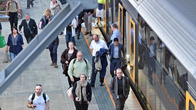 Central Coast rail commuters are unlikely to switch to local jobs. Commuters arrive at Gosford Railway Station. Picture: AAP IMAGE / Troy Snook