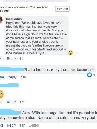 Some of the people surprised by the response from the Low Road Cafe. Picture: Facebook