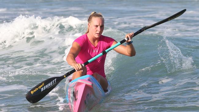 Ironwoman Danielle McKenzie training at Northcliffe. Picture Glenn Hampson