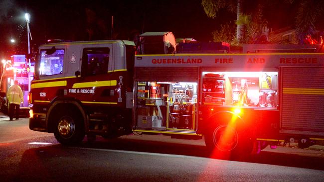 Two fire crews were called to a fire in a garage at Caloundra West about 5am on April 11.