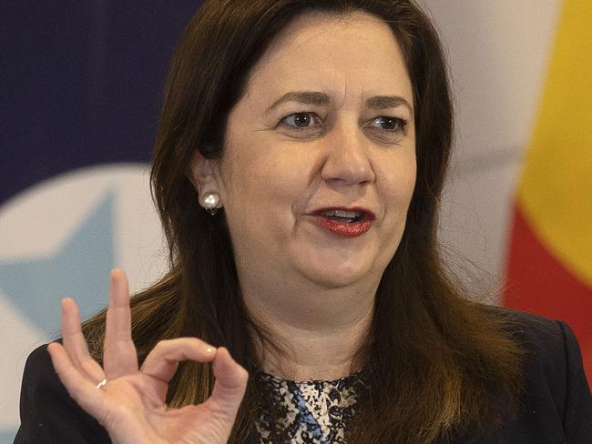 BRISBANE AUSTRALIA - NewsWire Photos JULY 9, 2021: Queensland Premier Annastacia Palaszczuk addresses the media at a press conference after the latest Coronavirus outbreak. NCA NewsWire / Sarah Marshall