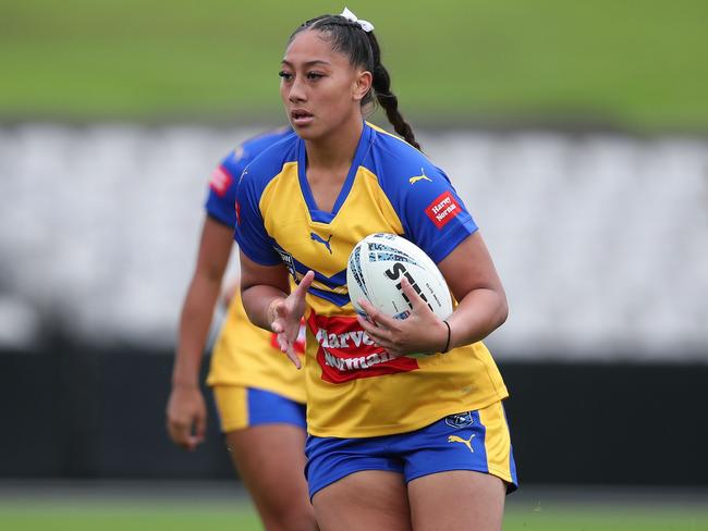 Cronulla’s Manilita Takapautolo playing for the City under-17 women's side last year. Photo: Bryden Sharp