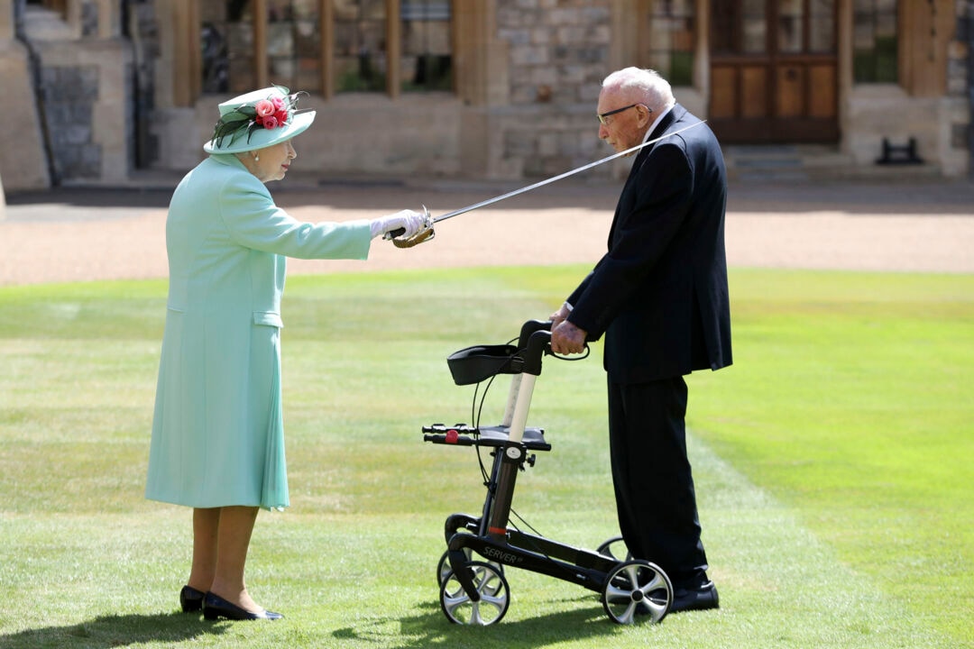 Captain Sir Tom Moore discusses 'marvellous and exciting day' being knighted 