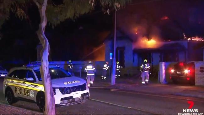 Man arrested after suspicious house fire at Day Tce, Croydon on Tuesday February 25 around 12.30am. Picture: 7 NEWS