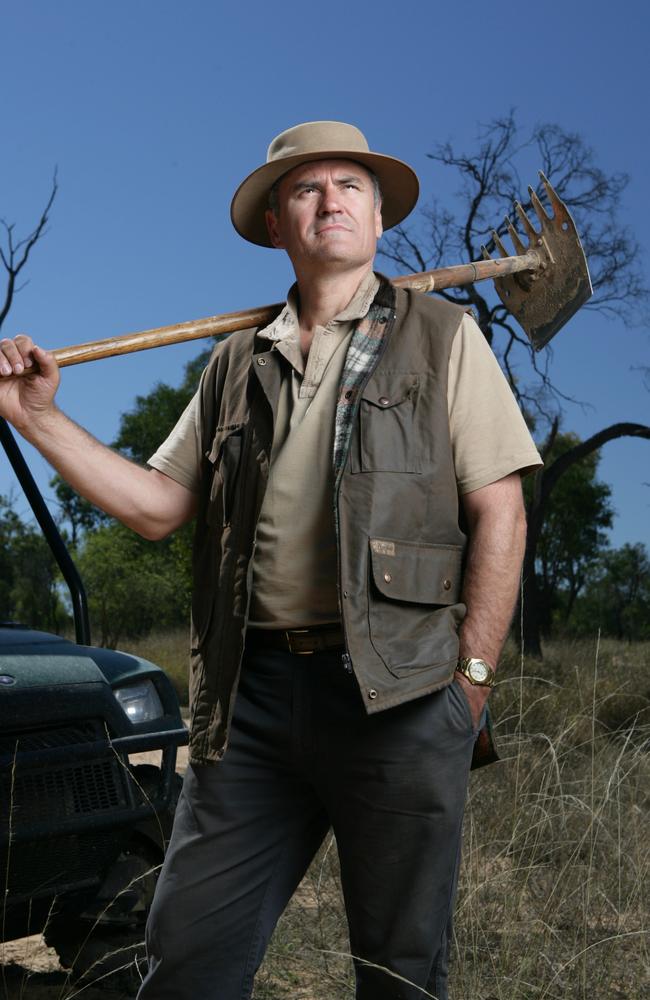 Henry at Epping Forest National Park near Emerald in 2008 protecting an endangered colony of the northern Hairy-nosed wombat. Picture: David Kelly.