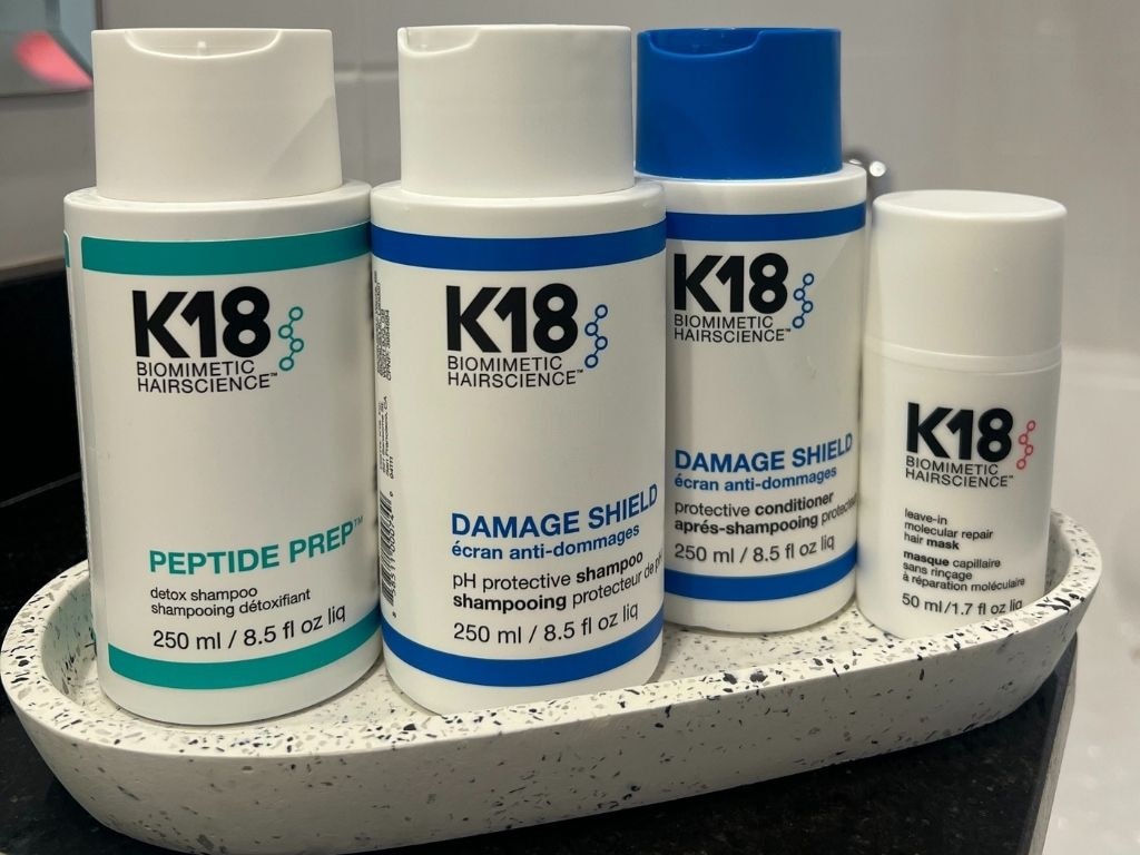 We try the K18 Hair range. Picture: Supplied/Marina Tatas