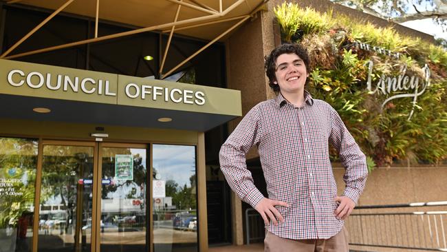 Jayden Squire is running for Unley Council. If elected he'll be the youngest ever representative on the council at age 19. Picture: Keryn Stevens